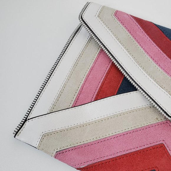 Rebecca Minkoff | Leo Chevron Stripe Envelope Clutch | Woman's - Picture 3 of 8
